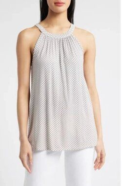 Mint Love Appella Tile Print Pattern Sleeveless Shirt Large